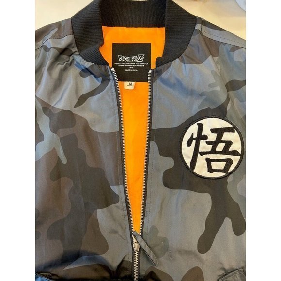 Dragon Ball 2 Saiyon Adult Mens Bomber Jacket Size Medium Camo Print - Picture 3 of 8